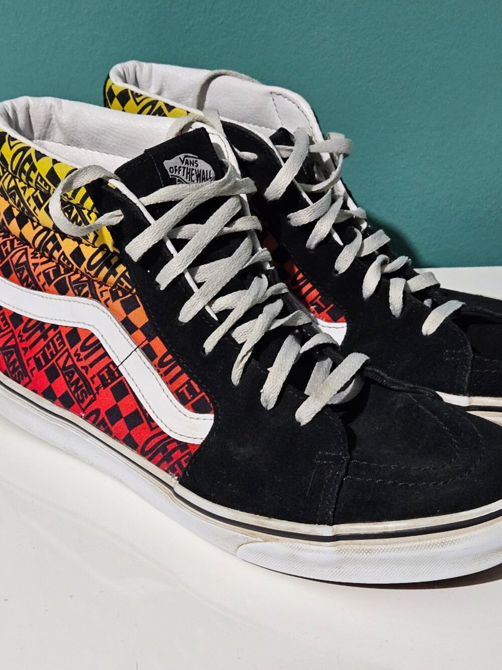 Vans Old Skool Sk8 Hi Top Sneakers Mens 11.5 Womens 13 Unisex Sunset Shoes